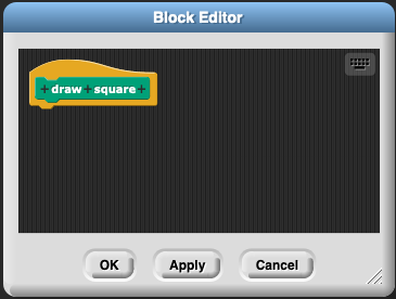 Block editor dialog