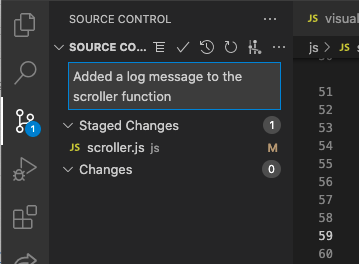 VSCode with commit message