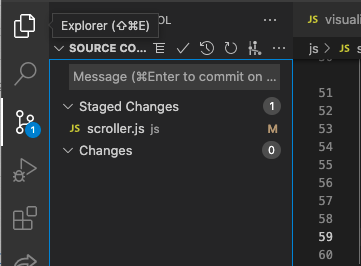VSCode with staged changes