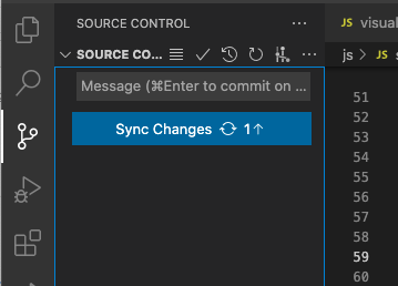 VSCode with Sync changes button