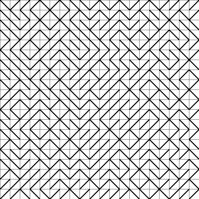 Pseudo-maze with grid overlay