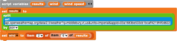 read out wind from the JSON
