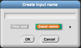 Input name dialog