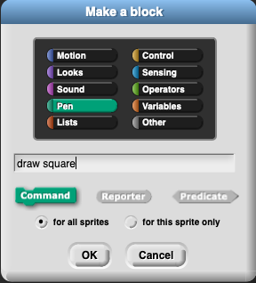 Make a block dialog