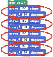 Annotated simple square