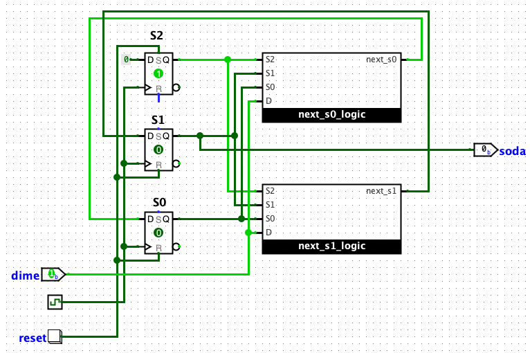 Main circuit for the soda machine