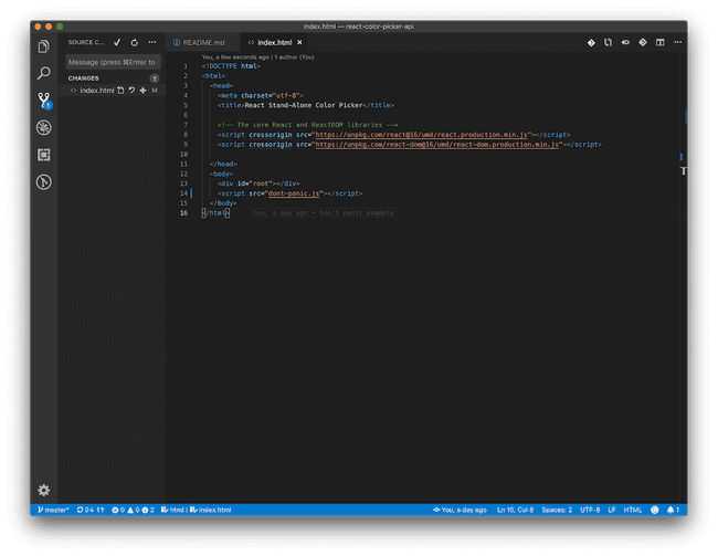 VSCode main view
