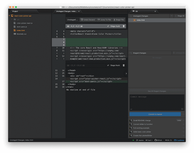 Atom git tab