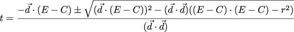 Ray Sphere Equation