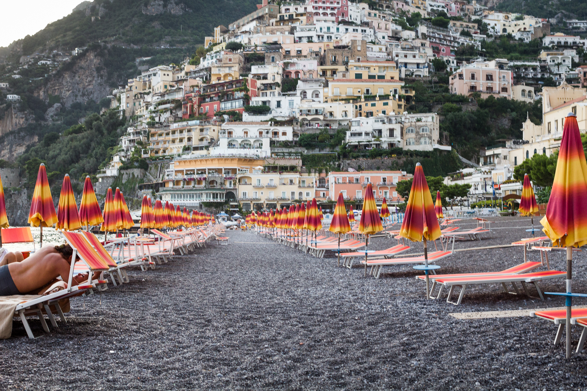 italian beach and city